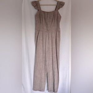 Lost + Wander Ruffled-square neck sleevless Jumpsuit size L